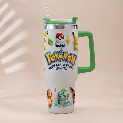 Monster Trainer 30th Anniversary - Personalized Monster Trainer Tumbler With Handle