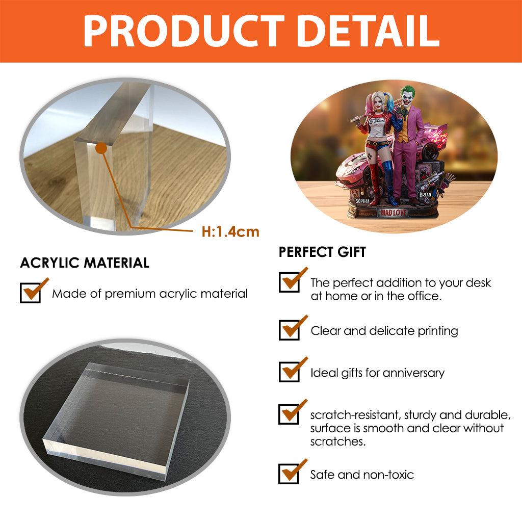 Mad Love - Personalized Couple Custom Shaped Acrylic Plaque