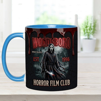 The Horror In Ghost Mask - Personalized Scream Set Accent Mug with Acrylic Stirrers