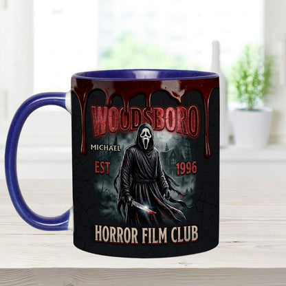 The Horror In Ghost Mask - Personalized Scream Set Accent Mug with Acrylic Stirrers