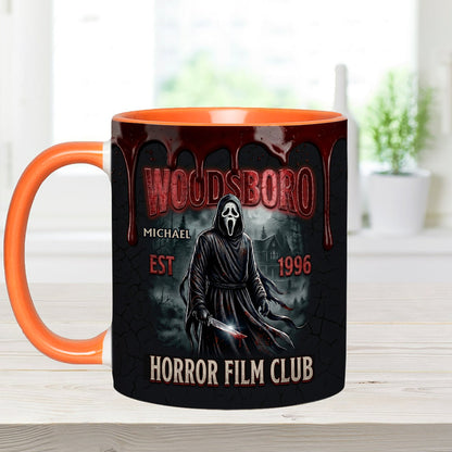 The Horror In Ghost Mask - Personalized Scream Set Accent Mug with Acrylic Stirrers