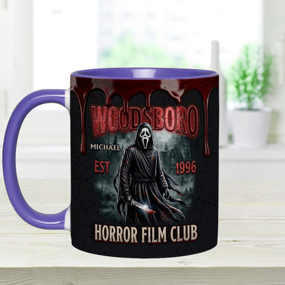 The Horror In Ghost Mask - Personalized Scream Set Accent Mug with Acrylic Stirrers