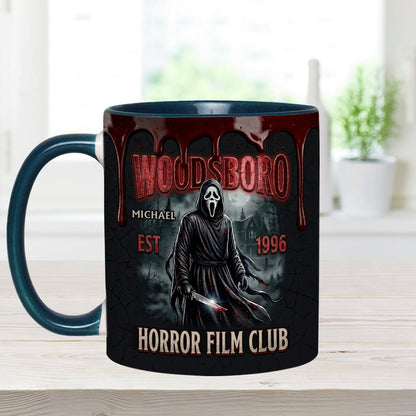 The Horror In Ghost Mask - Personalized Scream Set Accent Mug with Acrylic Stirrers