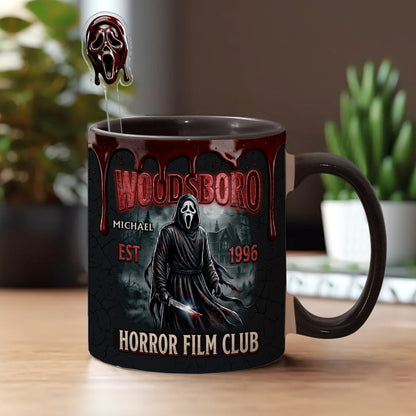 The Horror In Ghost Mask - Personalized Scream Set Accent Mug with Acrylic Stirrers