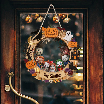 Happy Halloween - Personalized Horror Character Custom Shaped Wood Sign