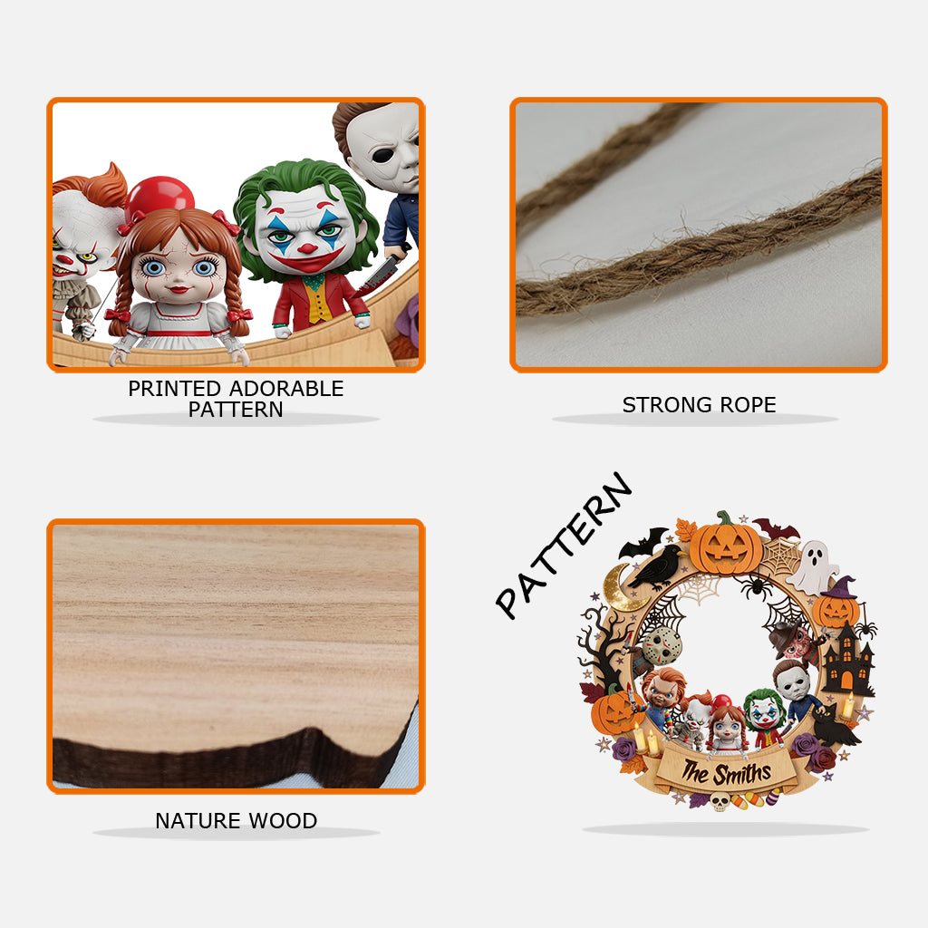 Happy Halloween - Personalized Horror Character Custom Shaped Wood Sign