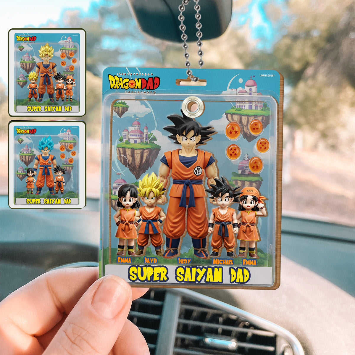 Super Dad - Personalized Seven Balls Multilayer 3D Box Tag
