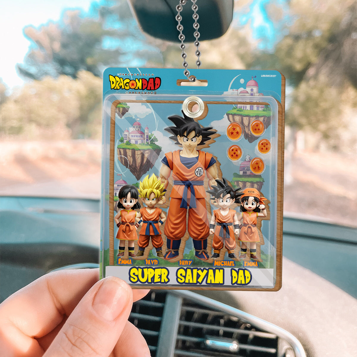 Super Dad - Personalized Seven Balls Multilayer 3D Box Tag