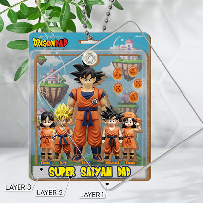 Super Dad - Personalized Seven Balls Multilayer 3D Box Tag