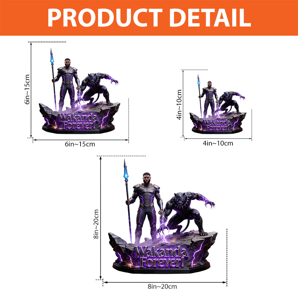 Wakanda Forever, Black Pride - Personalized Panther Warrior Custom Shaped Acrylic Plaque