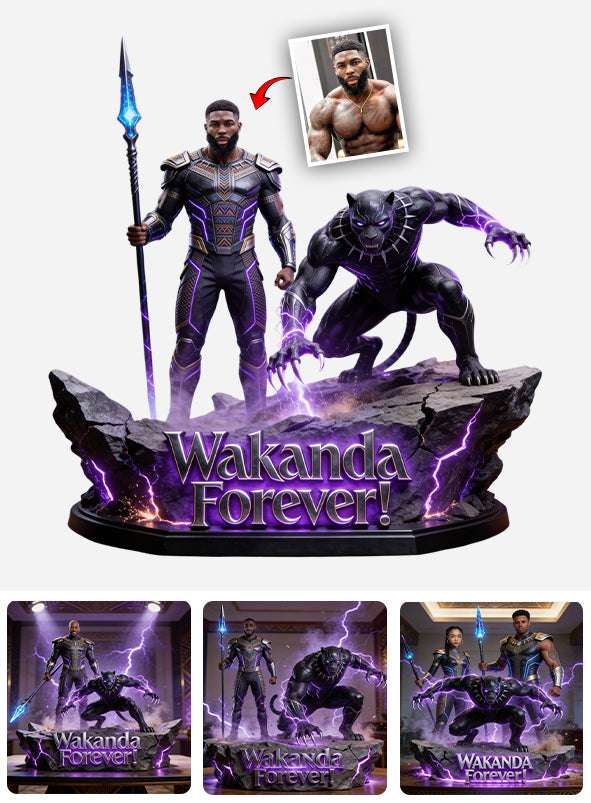 Wakanda Forever, Black Pride - Personalized Panther Warrior Custom Shaped Acrylic Plaque
