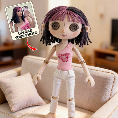 Personalized Cartoon Doll - Personalized Coraline Faux Fur Shaped Pillow