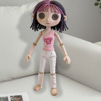 Personalized Cartoon Doll - Personalized Coraline Faux Fur Shaped Pillow