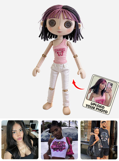 Personalized Cartoon Doll - Personalized Coraline Faux Fur Shaped Pillow