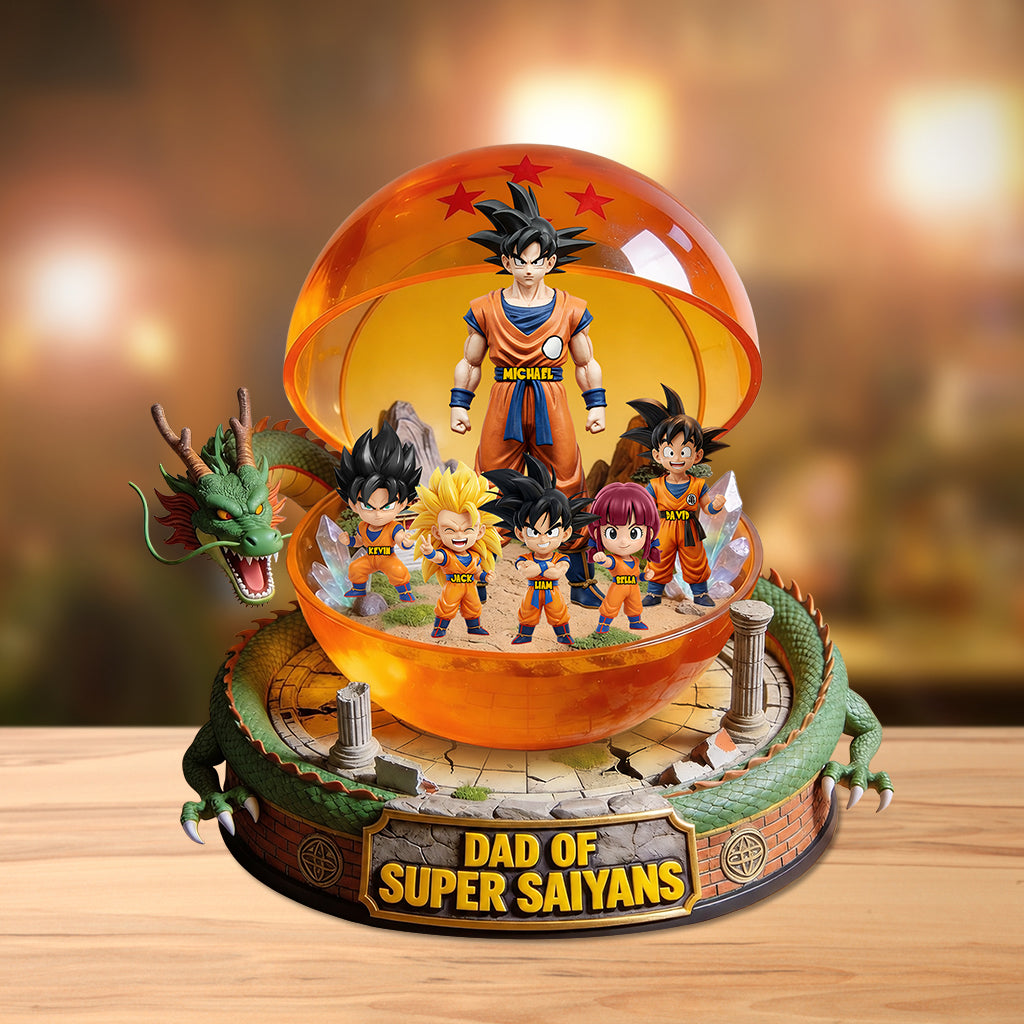 Best Dad Ever - Personalized Seven Balls Custom Shaped Acrylic Plaque