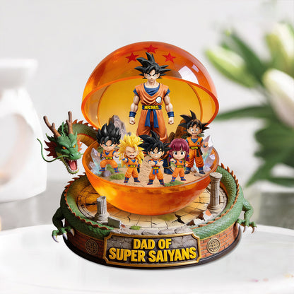 Best Dad Ever - Personalized Seven Balls Custom Shaped Acrylic Plaque