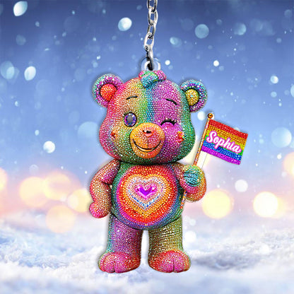 Pride Bear - Personalized LGBT Support Keychain