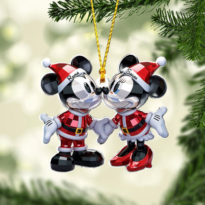 Cute Mouse Couple Christmas - Personalized Mouse Ornament
