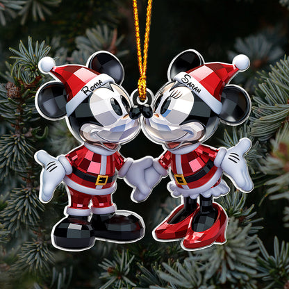 Cute Mouse Couple Christmas - Personalized Mouse Ornament