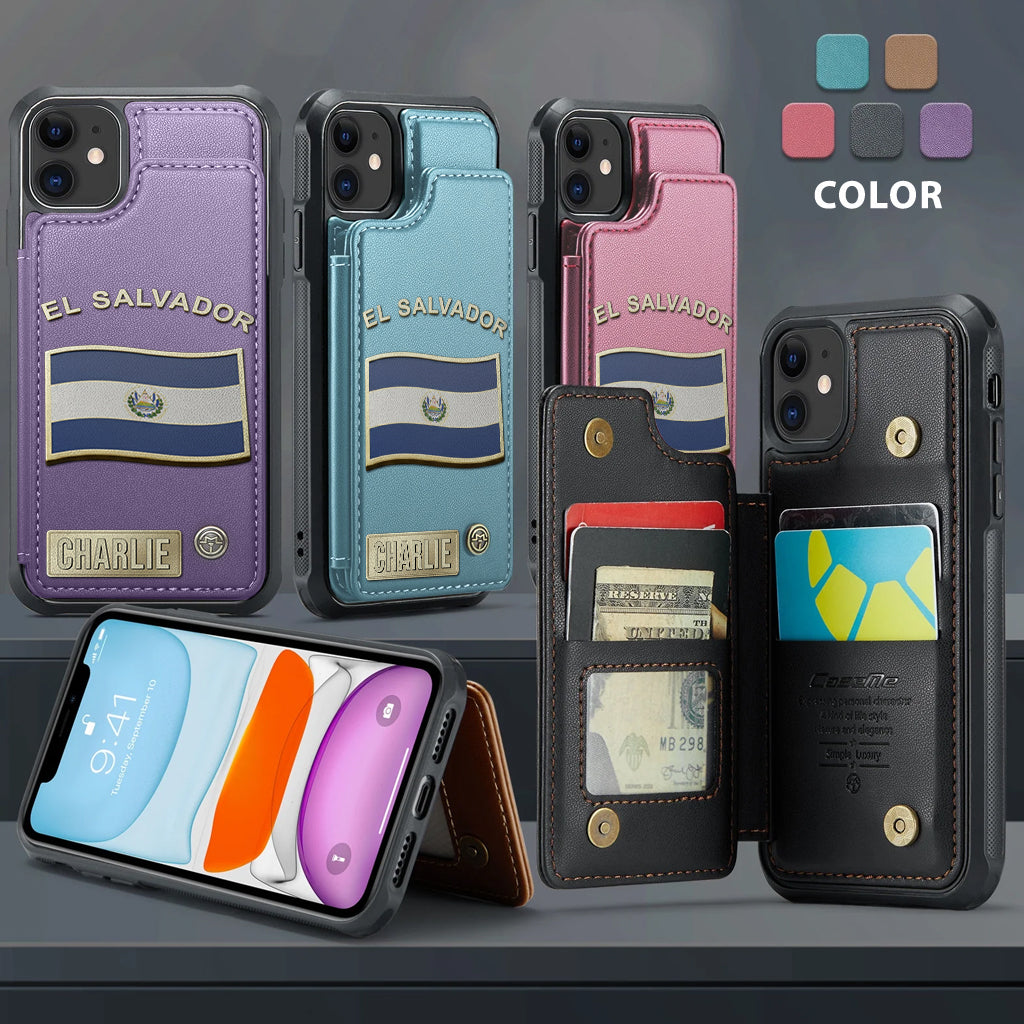 Proud El Salvador - Personalized Expats Wallet Phone Case
