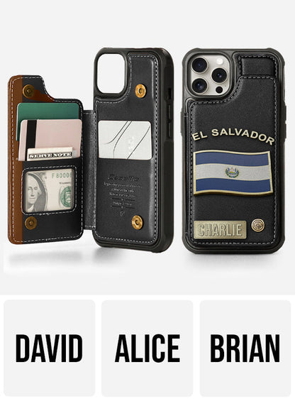 Proud El Salvador - Personalized Expats Wallet Phone Case