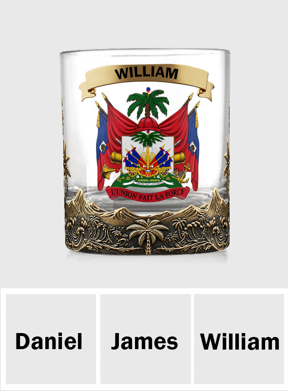 Proud Haiti, L'Union Fait La Force - Personalized Expats Whiskey Glass