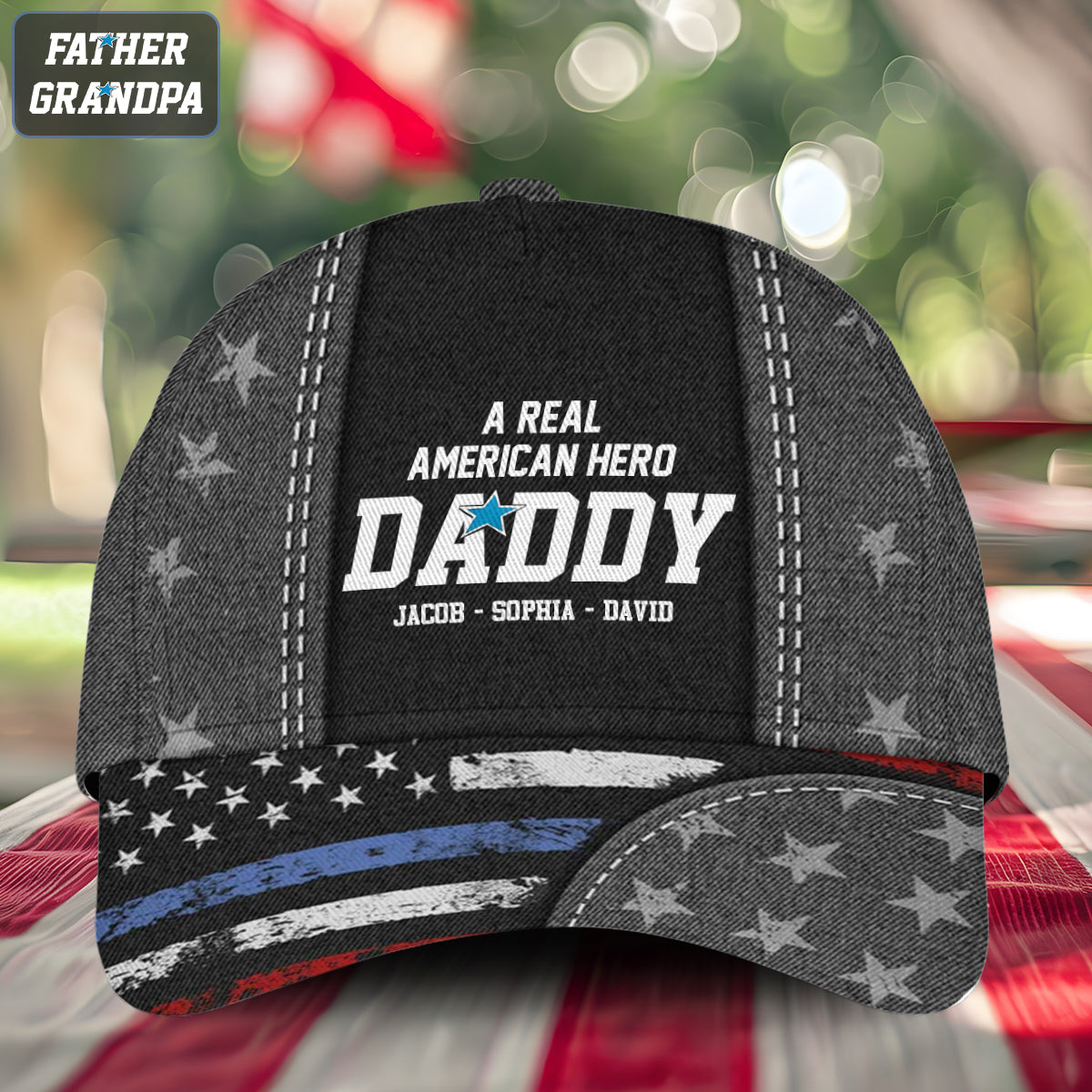 American Hero Dad - Personalized Father Classic Cap