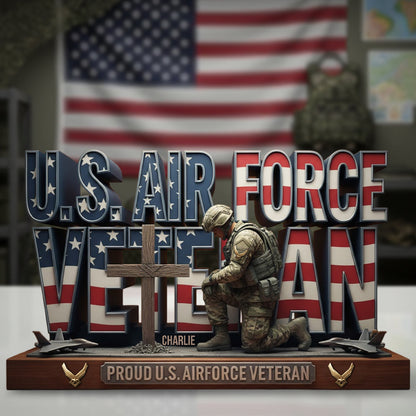Proud Veteran - Personalized Veteran Custom Shaped Acrylic Plaque