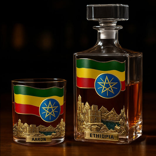 Proud Ethiopian - Personalized Expats Whiskey Decanter Set