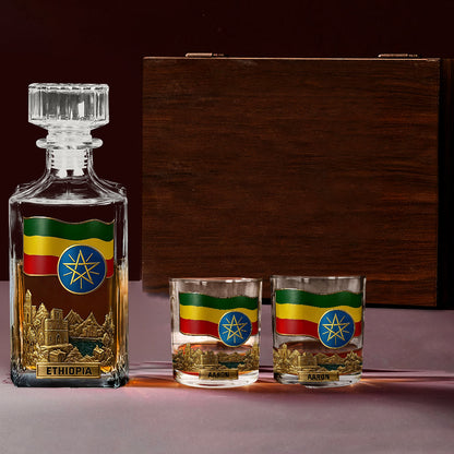 Proud Ethiopian - Personalized Expats Whiskey Decanter Set
