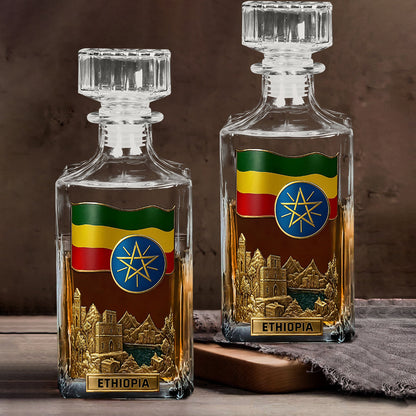 Proud Ethiopian - Personalized Expats Whiskey Decanter Set
