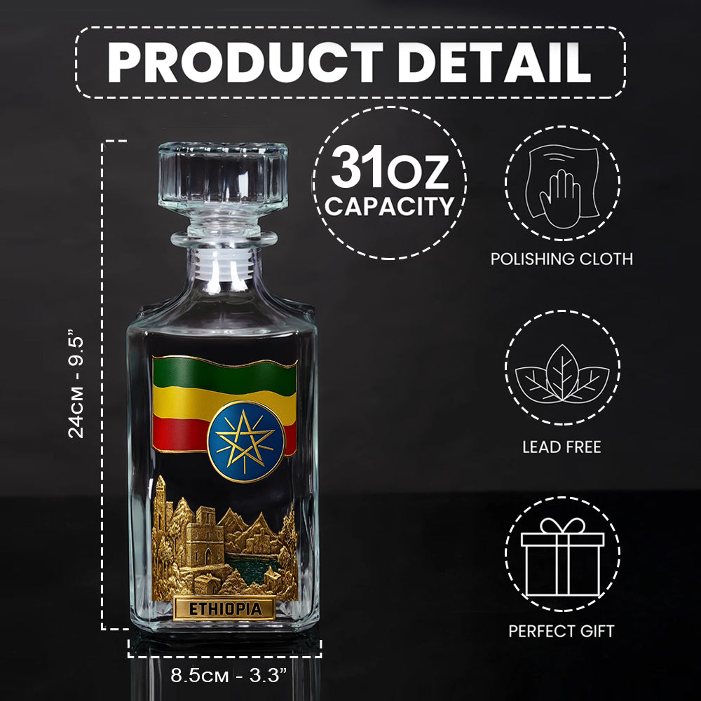 Proud Ethiopian - Personalized Expats Whiskey Decanter Set