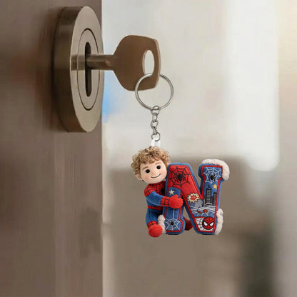 Any Photo - Personalized Spider-Verse Kid Bottle With Plush Charm