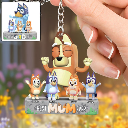 Cool Mum And Dad - Personalized Mother Custom Shaped Keychain