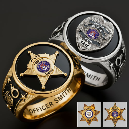 Serve & Protect - Personalized Police Officer Signet Ring