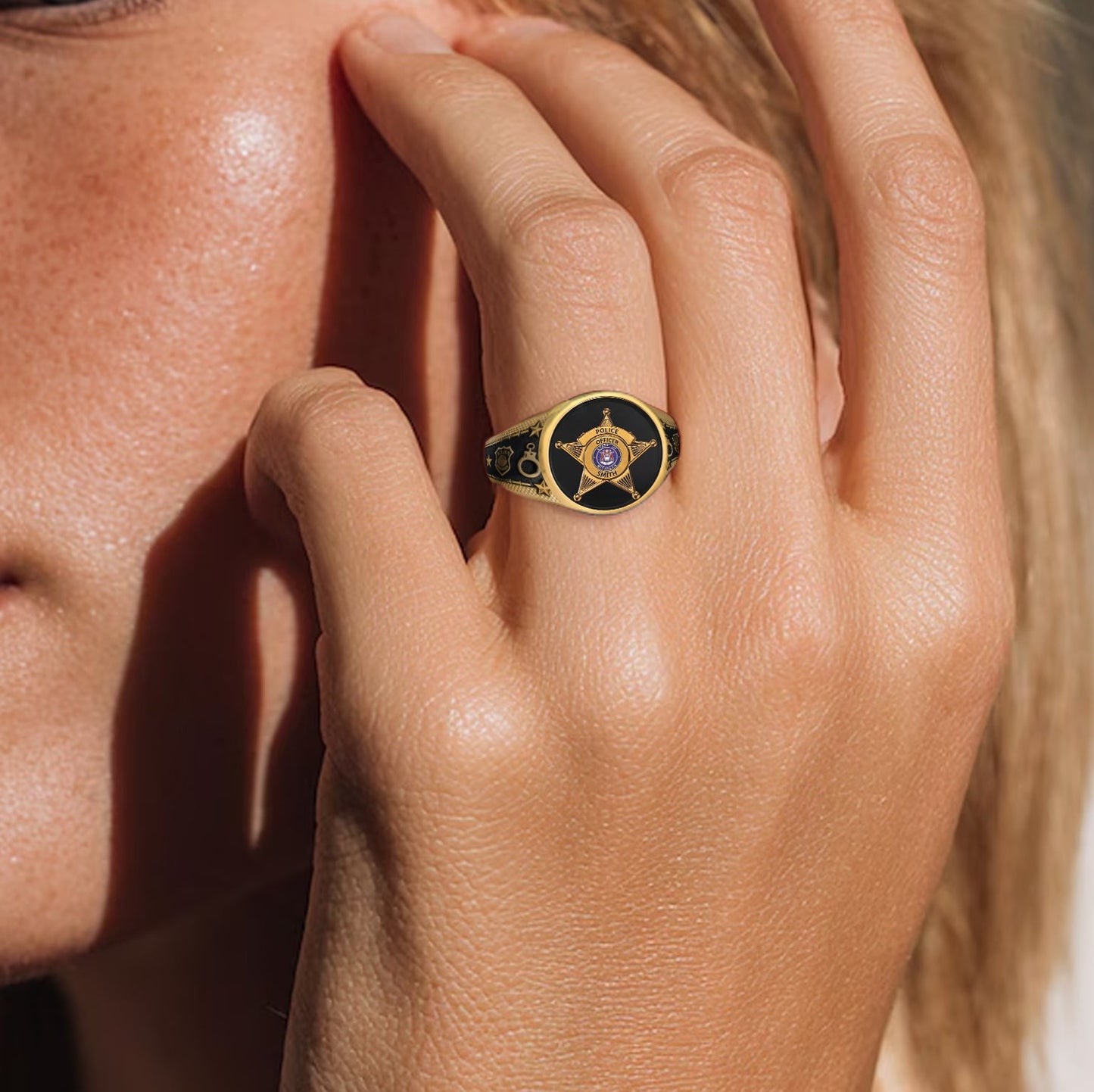 Serve & Protect - Personalized Police Officer Signet Ring