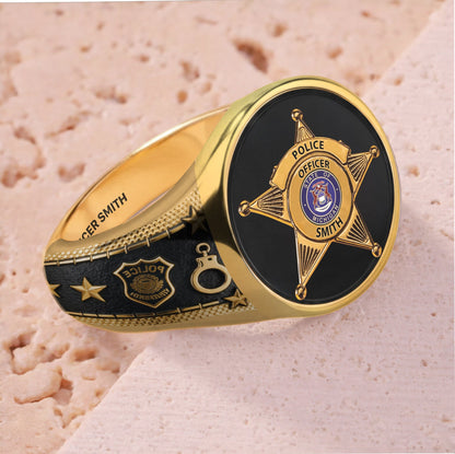 Serve & Protect - Personalized Police Officer Signet Ring