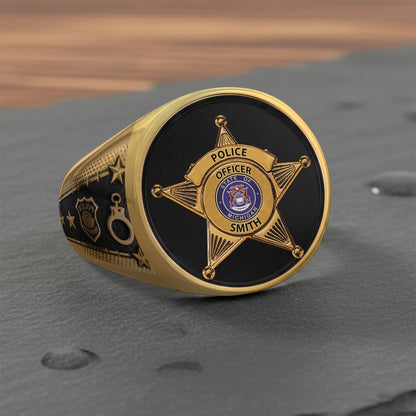 Serve & Protect - Personalized Police Officer Signet Ring