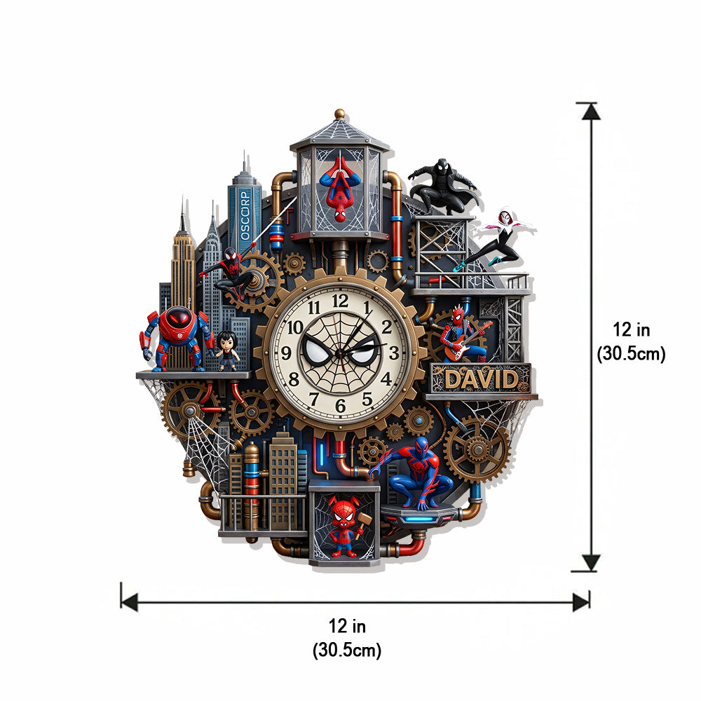Spider Multiverse - Personalized Spider LED Light Wall Clock