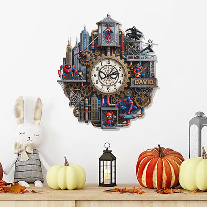 Spider Multiverse - Personalized Spider LED Light Wall Clock