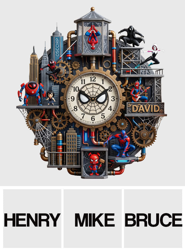 Spider Multiverse - Personalized Spider LED Light Wall Clock