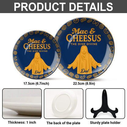Mac & Cheese Jesus Funny Pun - Personalized Christian Ceramic Round Plate