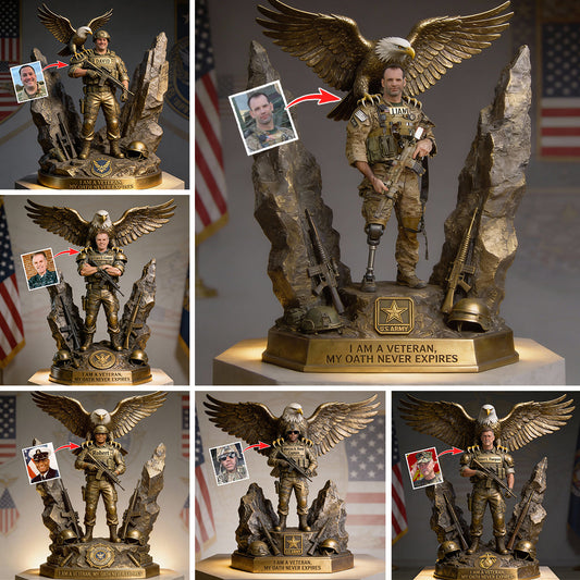 Custom From Photo - Strong Veteran Plaque - Personalized Veteran Custom Shaped Acrylic Plaque