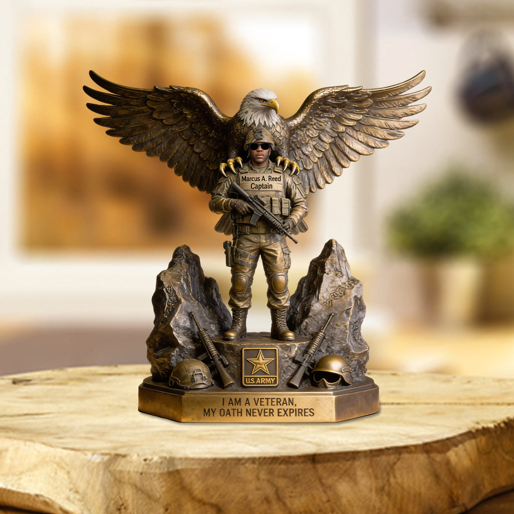 Custom From Photo - Strong Veteran Plaque - Personalized Veteran Custom Shaped Acrylic Plaque