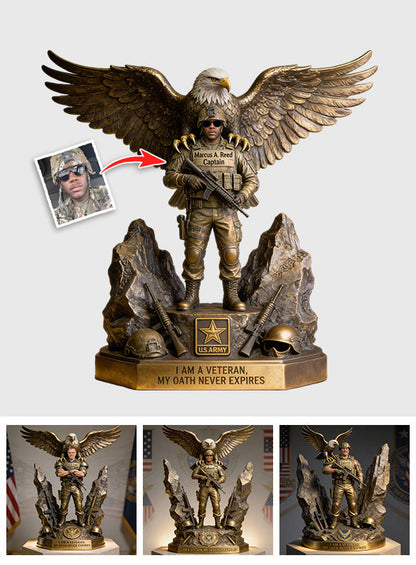 Custom From Photo - Strong Veteran Plaque - Personalized Veteran Custom Shaped Acrylic Plaque