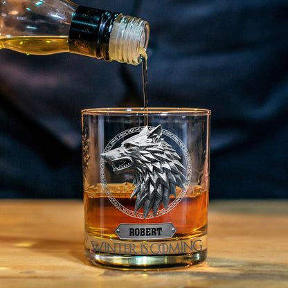 The Great Nine Houses - Personalized Thrones Game Whiskey Glass