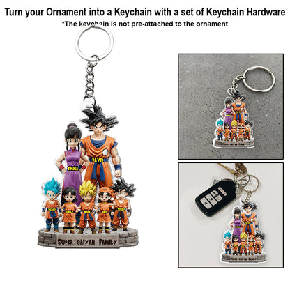 Super Saiya Family - Personalized Seven Balls Custom Shaped Ornament