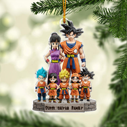 Super Saiya Family - Personalized Seven Balls Custom Shaped Ornament