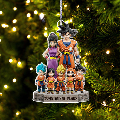 Super Saiya Family - Personalized Seven Balls Custom Shaped Ornament