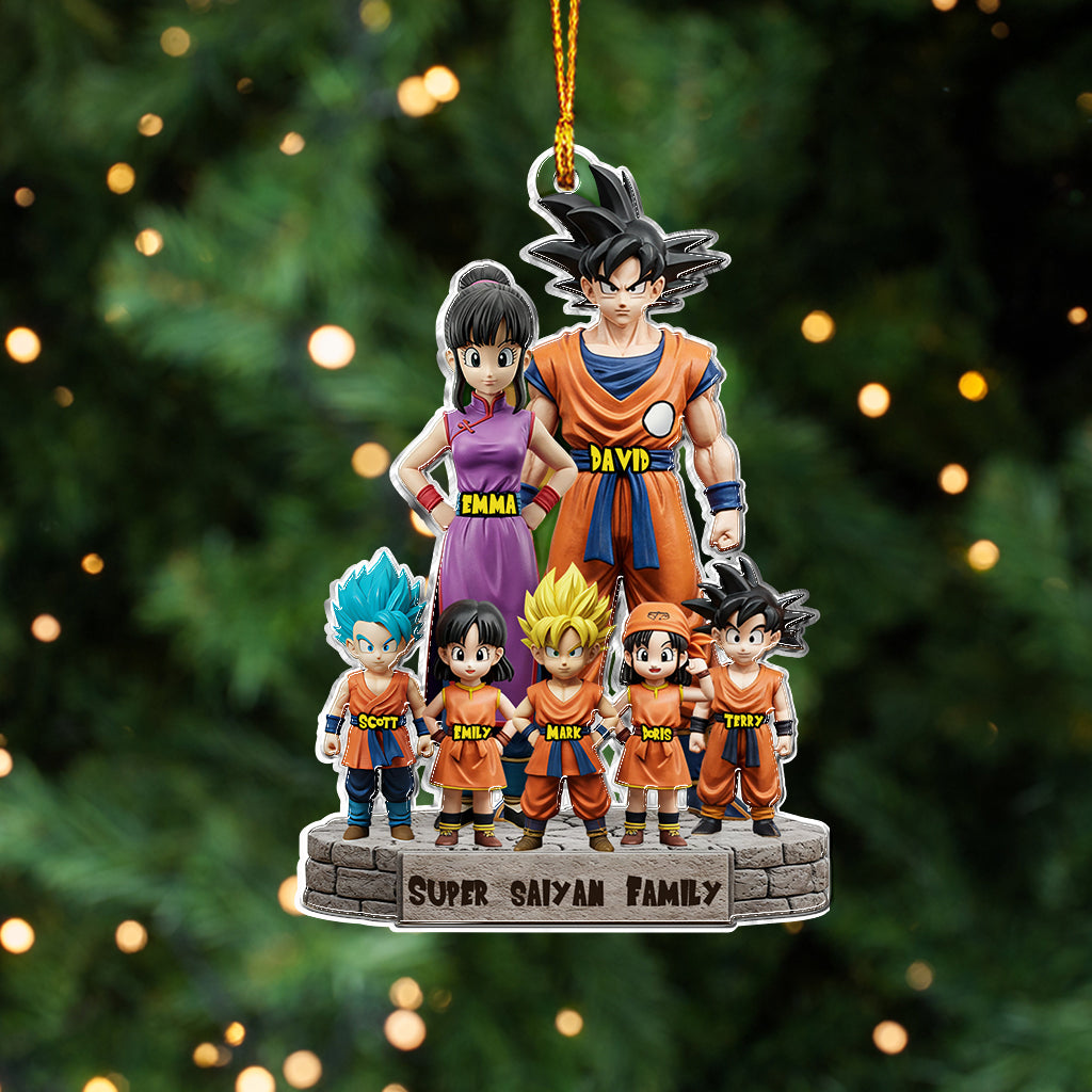 Super Saiya Family - Personalized Seven Balls Custom Shaped Ornament